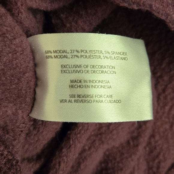 Orvis Women's Burgundy Crew Neck Pullover Soft Modal - Layering Oversized Sz L - Picture 4 of 9